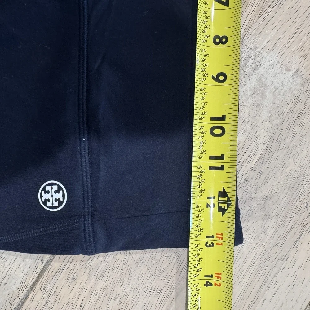 Tory Burch Sport Weightless Chevron Leggings Black‎ Womens Size M Key Pocket